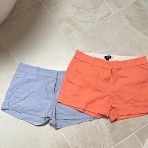 J. Crew Coral and Light Blue Women's Shorts